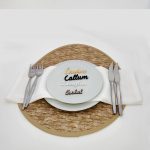 Table place names on plate