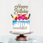 Happy Birthday topper on Cake