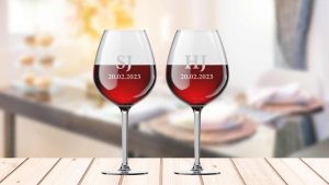 Two custom Wine Glasses