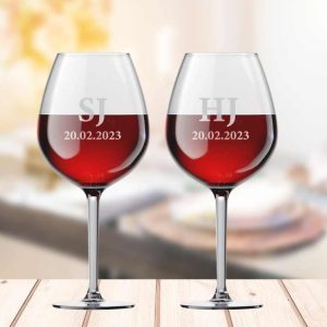 Two custom Wine Glasses